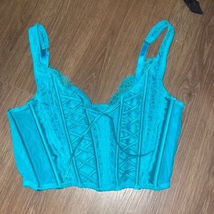 teal victoria secret corset